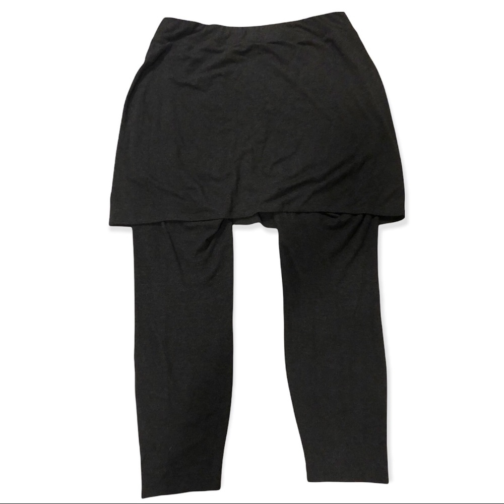 Eileen Fisher Skirted Leggings Heather Charcoal Grey Medium